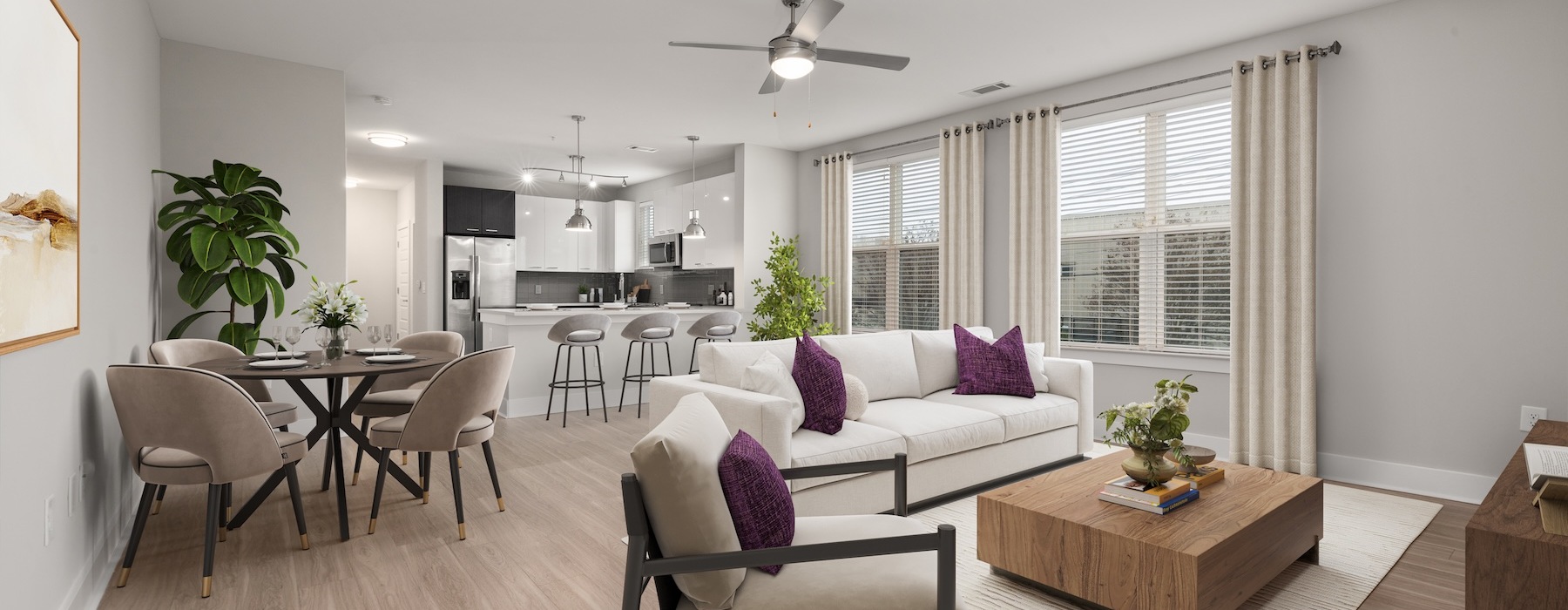 a living room with stylish furniture